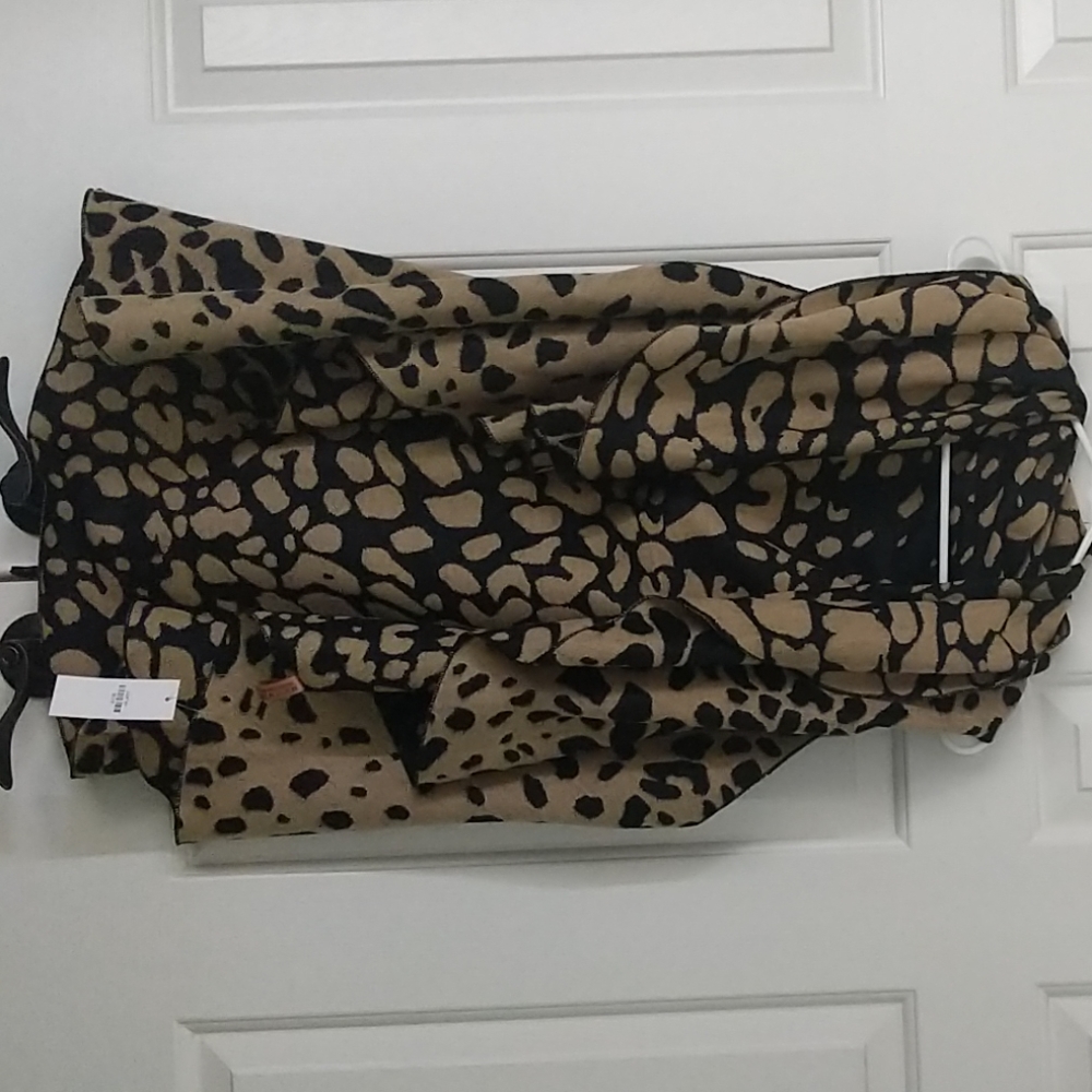 Leopard print poncho wrap